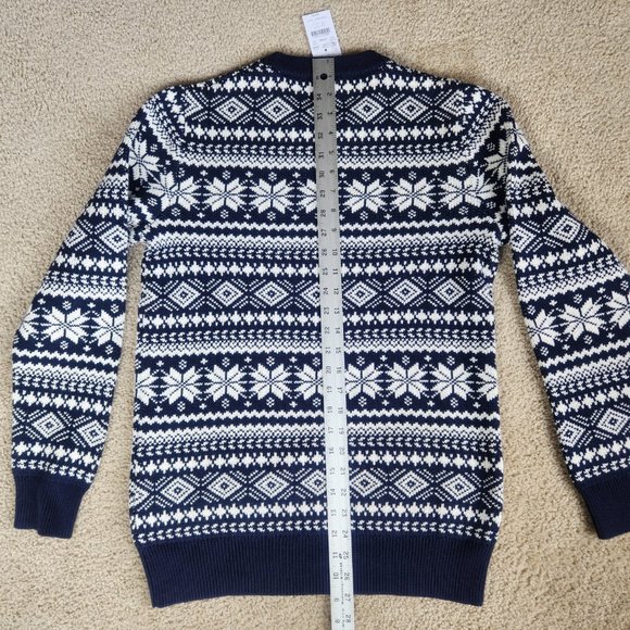 NWT Fair Isle Snowflake sweater 100% cotton - Picture 9 of 16